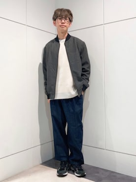 「シンプル・ベーシック」｜「アイテム（ブルゾン）」を使った、THE SHOP TK officialさん（メンズ・168cm）の秋コーディネート