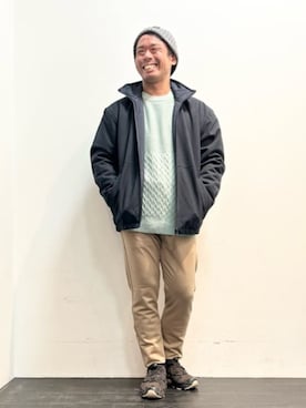 「リバーシブル」｜「アイテム（ニットキャップ/ビーニー）」を使った、THE SHOP TK officialさん（メンズ・162cm）の秋コーディネート