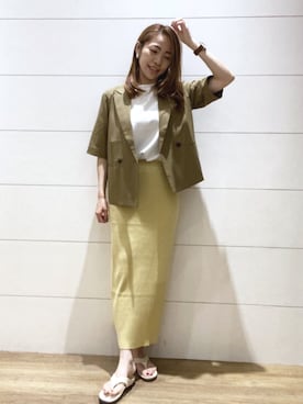 「タイトシルエット」｜「アイテム（ジャケット/アウター）」を使った、THE SHOP TK officialさん（レディース・165cm）の春コーディネート