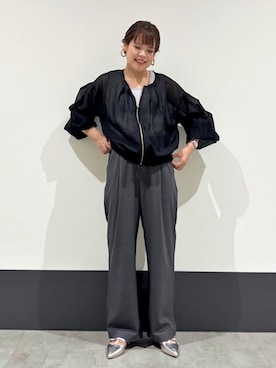 「シンプル・ベーシック」｜「アイテム（ブルゾン）」を使った、THE SHOP TK officialさん（レディース・156cm）の夏コーディネート