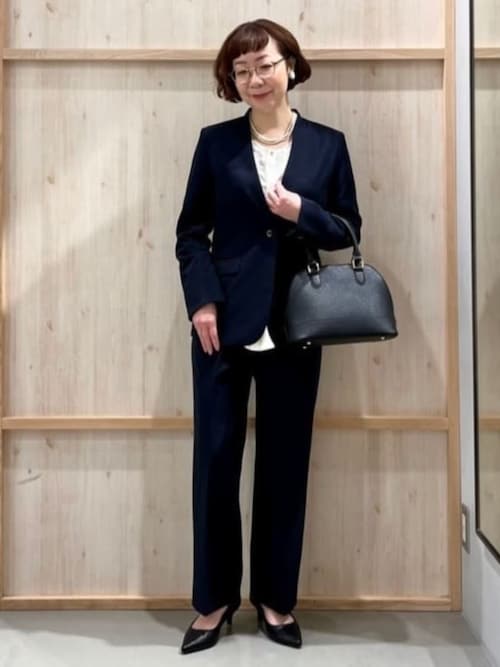 未使用タグ付き✨23区　洗える　ノーカラー　ダブルジャケット　40 ブラック セール】【汚れ防止／シワになりにくい／セレモニー／通勤