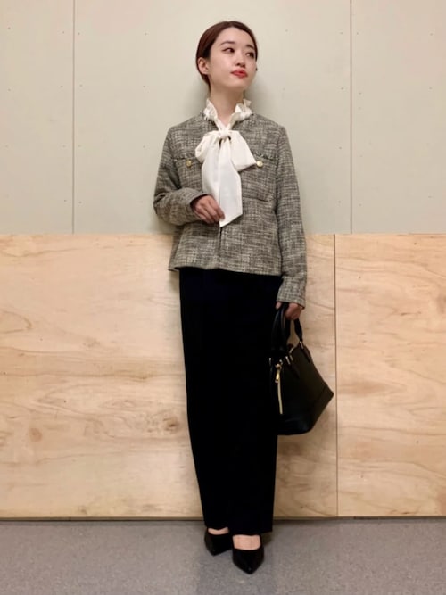 ✨✨ノーカラージャケット　ショートジャケット　完売品 ONOFF活躍/セレモニー/通勤】ツイードノーカラージャケット/洗える