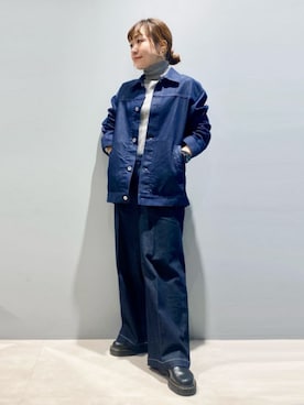 「デイリーカジュアル」｜「アイテム（ブルゾン）」を使った、THE SHOP TK officialさん（レディース・153cm）の冬コーディネート