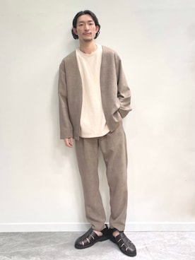 「シンプル・ベーシック」｜「アイテム（セットアップ）」を使った、THE SHOP TK officialさん（メンズ・174cm）の春コーディネート