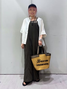 「シンプル・ベーシック」｜「アイテム（オールインワン・サロペット）」を使った、THE SHOP TK officialさん（レディース・157cm）の夏コーディネート