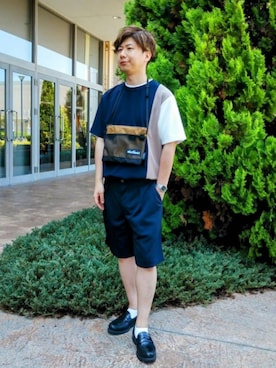 「WILD THINGS（ワイルドシングス）のアイテム（バッグ）」を使った、THE SHOP TK officialさん（メンズ・170cm）の夏コーディネート