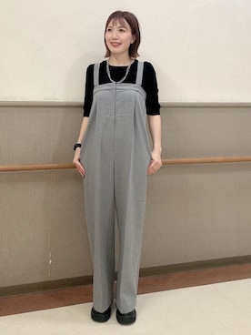 「レディース」｜「アイテム（オールインワン・サロペット）」を使った、THE SHOP TK officialさん（レディース・158cm）の秋コーディネート