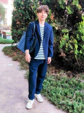 「父の日ギフト」｜「アイテム（テーラードジャケット）」を使った、THE SHOP TK officialさん（メンズ・170cm）の春コーディネート