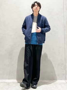 「シンプル・ベーシック」｜「アイテム（ブルゾン）」を使った、THE SHOP TK officialさん（メンズ・173cm）の冬コーディネート
