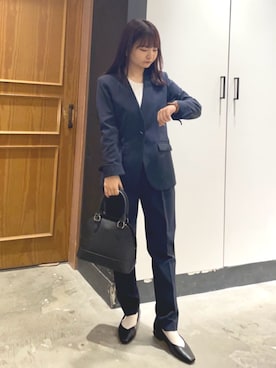 「シンプル・ベーシック」｜「アイテム（ノーカラージャケット）」を使った、THE SHOP TK officialさん（レディース・148cm）の冬コーディネート