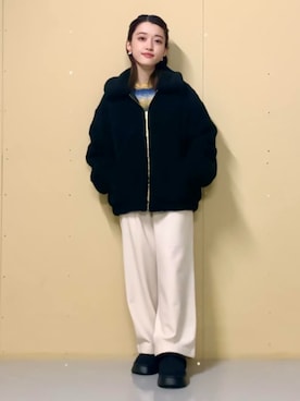 「シンプル・ベーシック」｜「アイテム（ブルゾン）」を使った、THE SHOP TK officialさん（レディース・150cm）の冬コーディネート