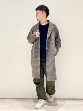 「デイリーカジュアル」｜「アイテム（チェスターコート）」を使った、THE SHOP TK officialさん（メンズ・168cm）の秋コーディネート