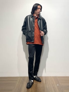 「シンプル・ベーシック」｜「アイテム（ブルゾン）」を使った、THE SHOP TK officialさん（メンズ・174cm）の秋コーディネート