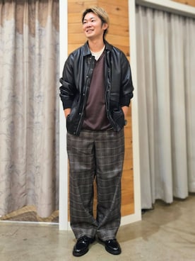 「サステナブル」｜「アイテム（ブルゾン）」を使った、THE SHOP TK officialさん（メンズ・170cm）の秋コーディネート