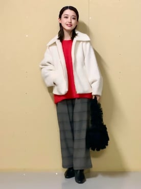 「シンプル・ベーシック」｜「アイテム（ブルゾン）」を使った、THE SHOP TK officialさん（レディース・150cm）の冬コーディネート