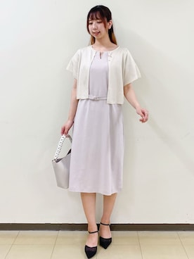 「オフィスカジュアル」｜「アイテム（ワンピース）」を使った、ゆりなさん（レディース・167cm）の春コーディネート