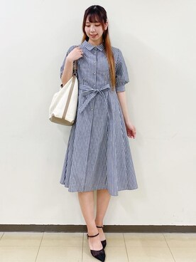 「オフィスカジュアル」｜「アイテム（ワンピース）」を使った、ゆりなさん（レディース・167cm）の春コーディネート