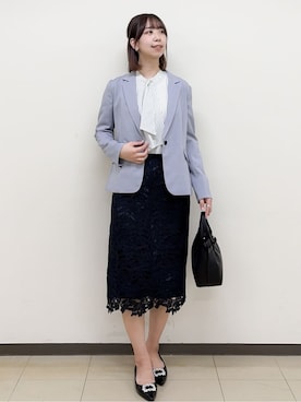 「index（インデックス）のアイテム（テーラードジャケット）」を使った、ゆりなさん（レディース・167cm）の春コーディネート