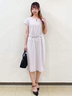 「オフィスカジュアル」｜「アイテム（ワンピース）」を使った、ゆりなさん（レディース・167cm）の春コーディネート