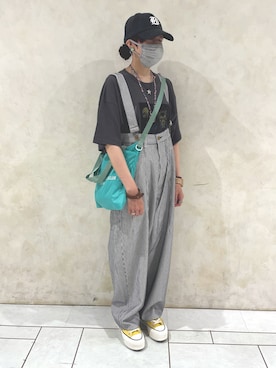 「アイテム（オールインワン・サロペット）」を使った、ゆさん（レディース・163cm）の夏コーディネート