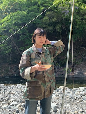 「Freada（フリーダ）のアイテム（ジャケット/アウター）」を使った、バオバブの木さん（骨格ストレート・レディース・154cm）の春コーディネート