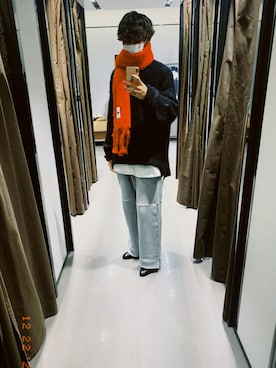「DRIES VAN NOTEN（ドリスヴァンノッテン）のアイテム（スウェットパンツ）」を使った、みやだいさん（メンズ・183cm）の冬コーディネート