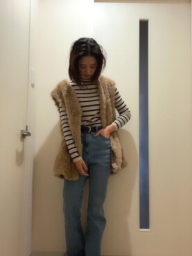 「niko and...（ニコアンド）のアイテム（その他アウター）」を使った、キョさん（レディース・157cm）の冬コーディネート