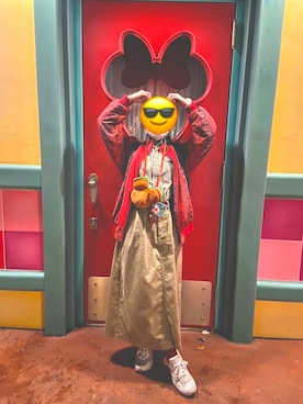 「Lee（リー）のアイテム（スカート）」を使った、ぱんみみさん（レディース・158cm）の冬コーディネート