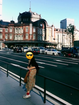「ワンピース×スニーカー」｜「アイテム（ハンチング/ベレー帽）」を使った、ぱんみみさん（レディース・158cm）の夏コーディネート