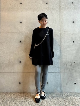 「DONOBAN（ドノバン）のバイカラーバルーンワンピース（ワンピース、ブラック系）」を使った、DONOBAN OFFICIALさん（レディース・167cm）の秋コーディネート