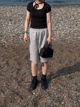 「アイテム（スウェットパンツ）」を使った、ユ バさん（レディース・155cm）の夏コーディネート