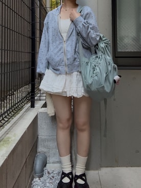 「Teem Store（チームストア）のアイテム」を使った、ユ バさん（レディース・155cm）の夏コーディネート