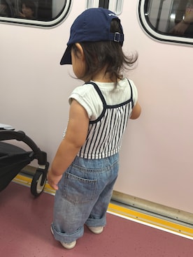 「IFME（イフミー）のアイテム」を使った、KIKIさん（キッズ・80cm）の夏コーディネート