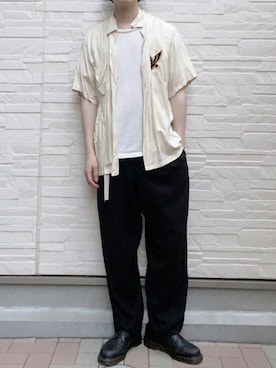 「東洋エンタープライズ（トーヨーエンタープライズ）のアイテム（トップス）」を使った、よしおさん（メンズ・175cm）の夏コーディネート