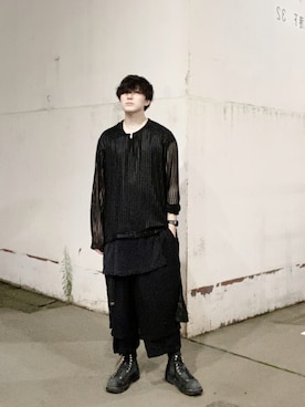 「Yohji Yamamoto（ヨウジヤマモト）のアイテム（アクセサリー）」を使った、よしおさん（メンズ・175cm）の秋コーディネート