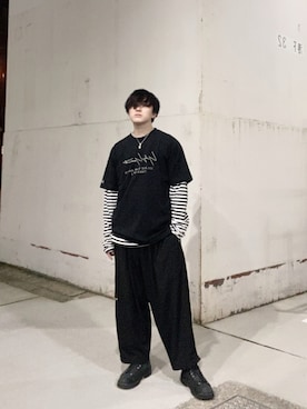「Yohji Yamamoto（ヨウジヤマモト）のアイテム（アクセサリー）」を使った、よしおさん（メンズ・175cm）の夏コーディネート