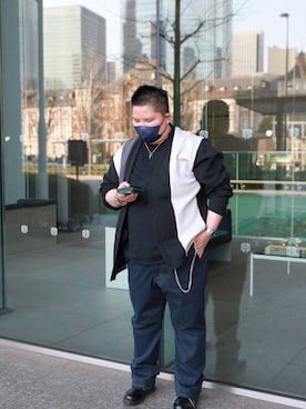 「アイテム（デニムパンツ）」を使った、morimotomikiさん（レディース・162cm）の秋コーディネート