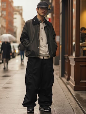「Barbour（バブアー）のアイテム（ジャケット/アウター）」を使った、Lok1さん（メンズ・167cm）の秋コーディネート