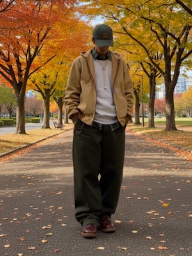 「アイテム（チノパンツ）」を使った、Lok1さん（メンズ・167cm）の秋コーディネート