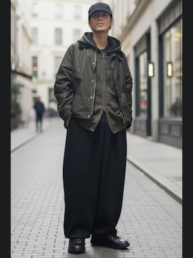 「GRANCY（グランシー）のアイテム（帽子）」を使った、Lok1さん（メンズ・167cm）の冬コーディネート