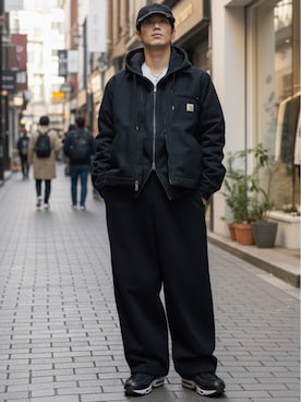 「アイテム（スウェットパンツ）」を使った、Lok1さん（メンズ・167cm）の冬コーディネート