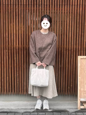 「アイテム（ノーカラージャケット）」を使った、ぴさん（レディース・154cm）の秋コーディネート