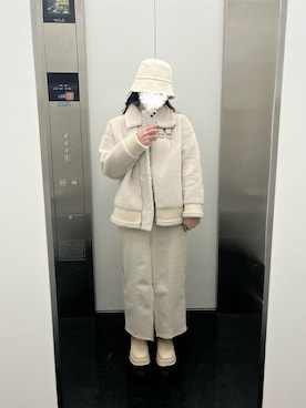 「flower（フラワー）のアイテム」を使った、　ちとせさん（レディース・154cm）の冬コーディネート