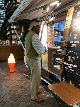 「アイテム（トップス）」を使った、momovibeさん（メンズ・188cm）の秋コーディネート