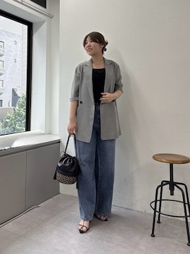 「GALLARDAGALANTE（ガリャルダガランテ）のライトデニム（デニムパンツ、ブルー系）」を使った、ranさん（レディース・160cm）の春コーディネート