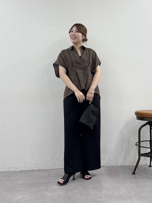 WEB限定】ハーフスリーブウエストシェイプシャツ（シャツ/ブラウス