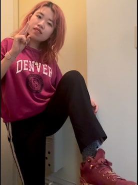 「SKECHERS（スケッチャーズ）のアイテム（シューズ）」を使った、mo1006kaさん（レディース・156cm）の秋コーディネート