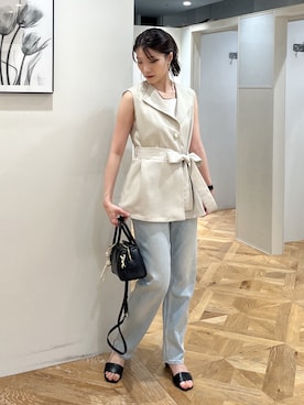 「ノースリーブニット」｜mizukiさん（レディース・161cm）の夏コーディネート