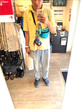 「LACOSTE（ラコステ）のアイテム（ポロシャツ）」を使った、masahata0926さん（メンズ・192cm）の夏コーディネート