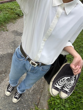 「CONVERSE ALL STAR（コンバースオールスター）のアイテム」を使った、花沢アリスさん（レディース・164cm）の秋コーディネート